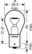 SET 2 BECURI 12V P21W ORIGINAL BLISTER OSRAM