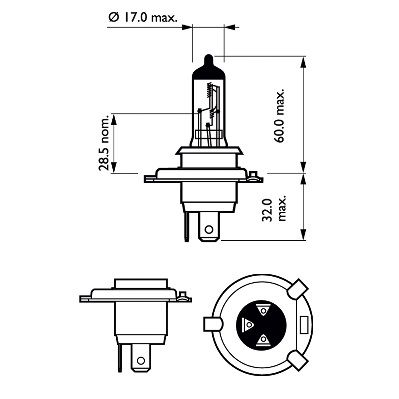 SET 2 BECURI FAR H4 60/55W 12V RACING VISION GT200 PHILIPS