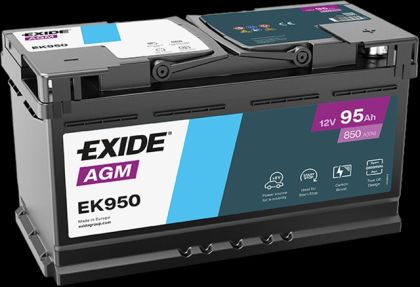 BATERIE EXIDE AGM 96AH 850A 353X 175X190 +DR
