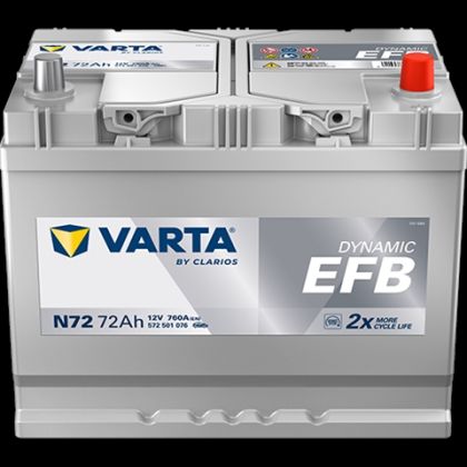 ACUMULATOR VARTA AUTOMOTIVEEFB 12V 72AH 760A N72 261X175X218.5 + DR