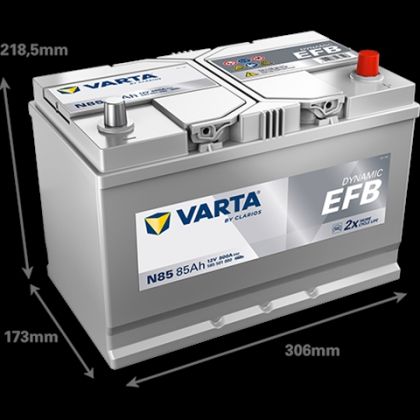 ACUMULATOR VARTA AUTOMOTIVEEFB 12V 85AH 800A N85 306X173X218.5 + DR