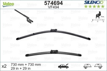 SET STERGATOARE VALEO SILENCIO X.TRM 730/730 MM VF494