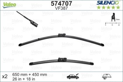 SET STERGATOARE VALEO SILENCIO X.TRM 650/450 MM VF387